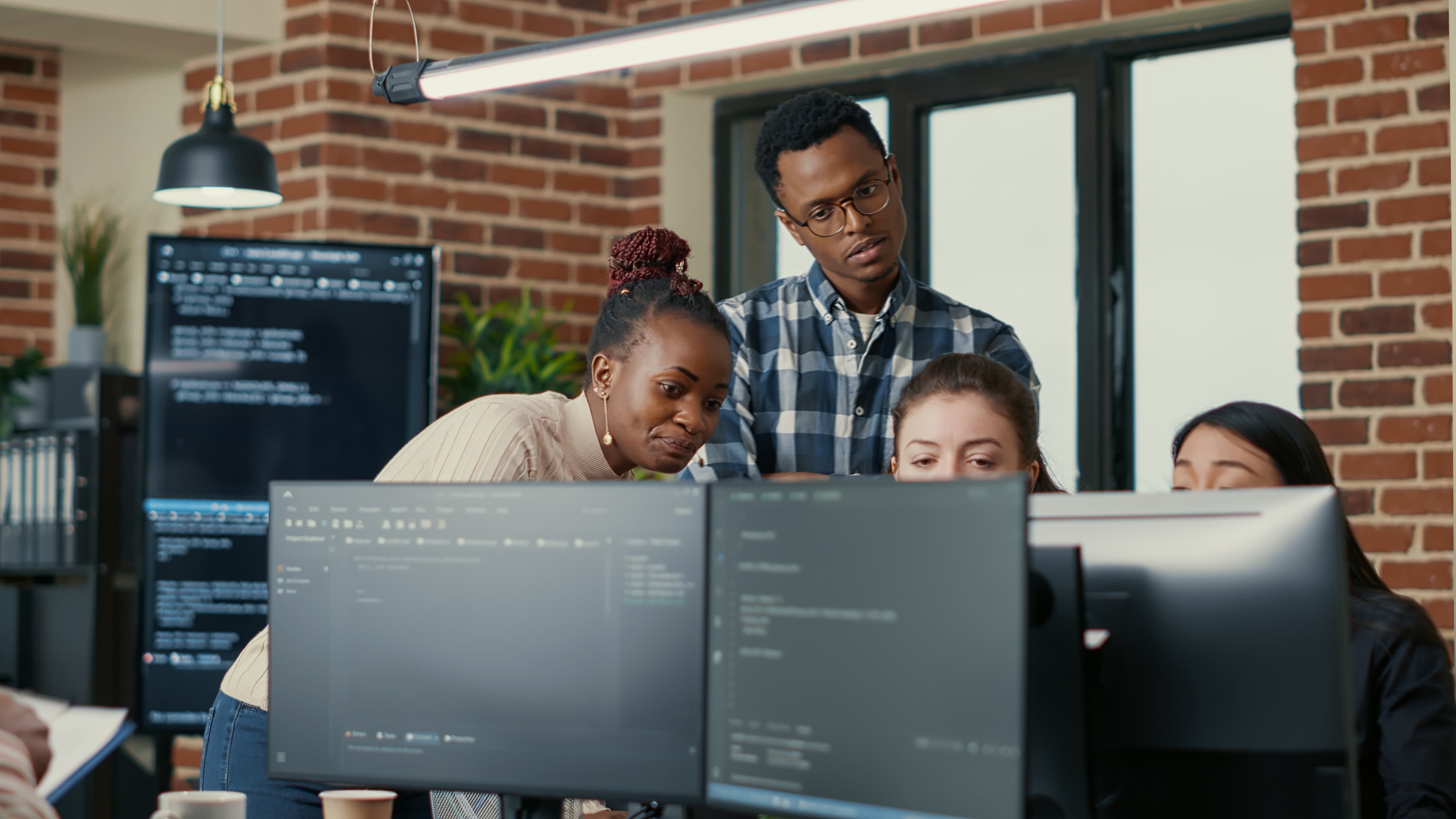 group of people coding image